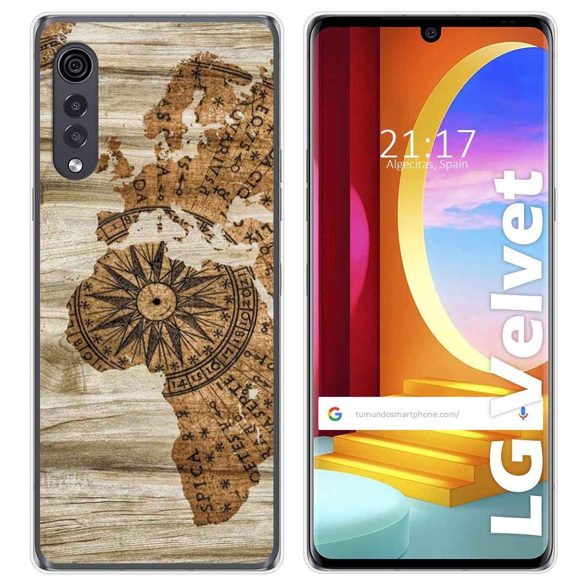 Tumundosmartphone Funda Gel Tpu para LG Velvet 5G diseño Madera 07 Dibujos