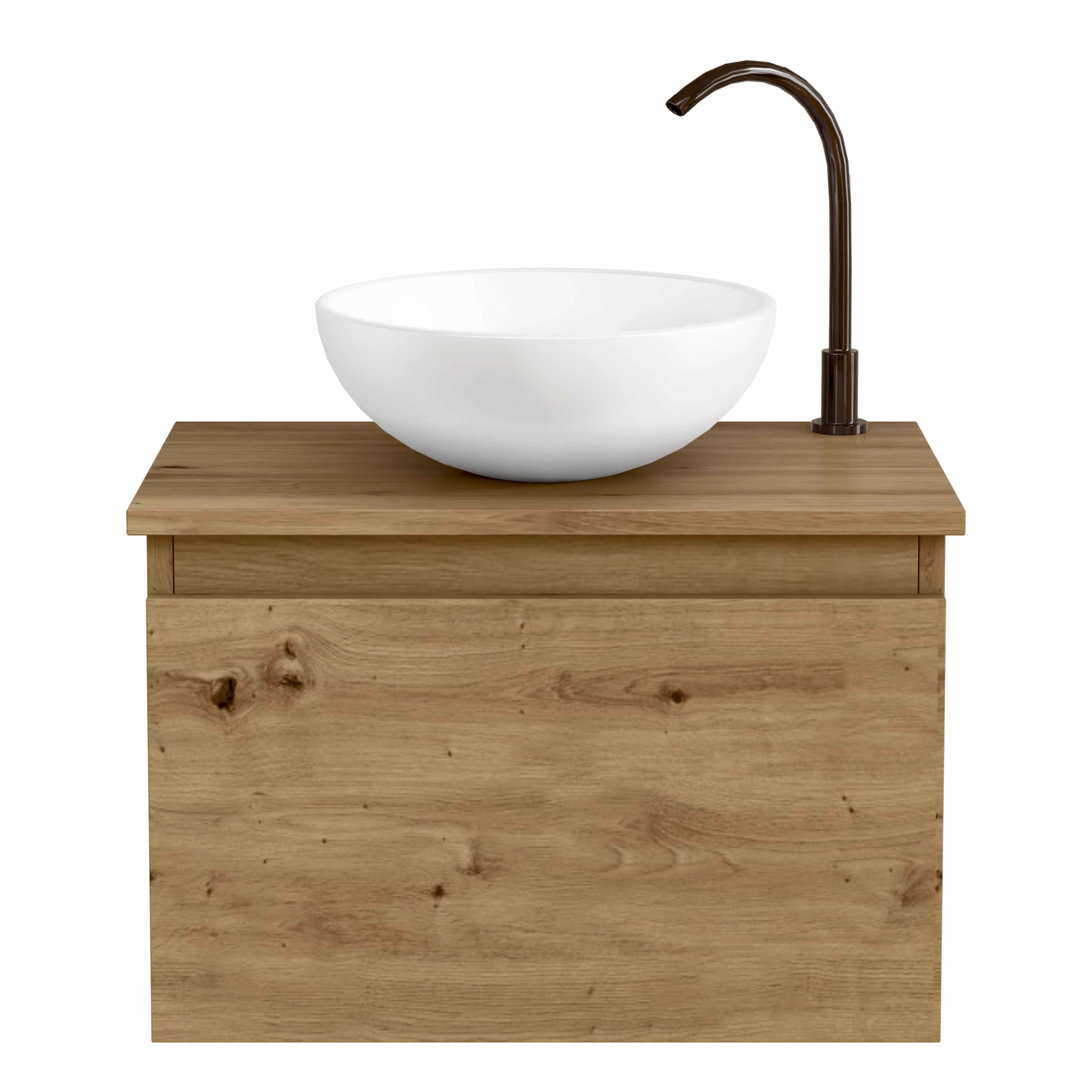 BELLOBATH - Mueble de baño suspendido con lavabo de cerámica, Mueble con puerta abatible, 50 x 32 x 30 cm