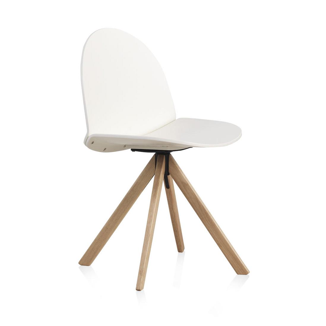 Silla Giratoria De Madera Lacada Blanca, Pack 2 Unidades El mejor complemento para tu hogar. Fijalo