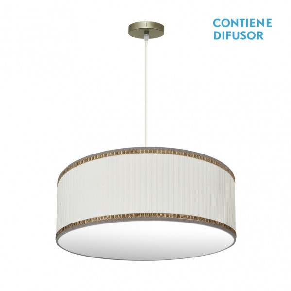 FABRILAMP Colgante 3 LUCES modelo Soprano Cuero/beis Regulable