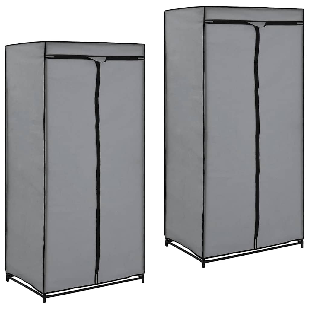 vidaXL Armarios 2 unidades 75x50x160 cm en color Negro/Crema/Gris y más | almacenamiento funcional diseño moderno para baño dormitorio sala