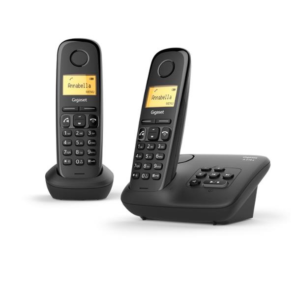 Gigaset A 270 A DUO Teléfono DECT/analógico Identificador de llamadas Negro