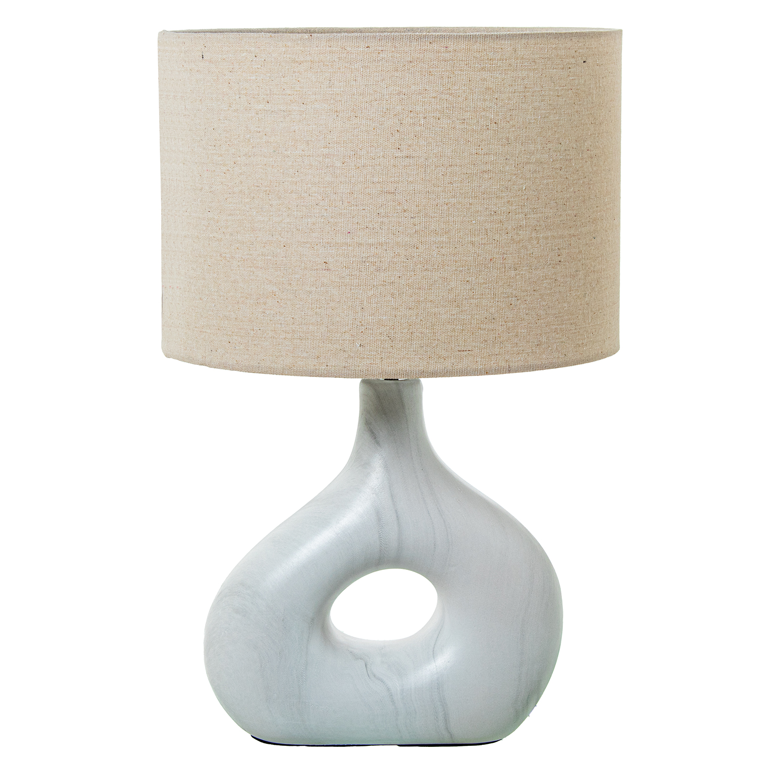 Lampara sobremesa ceramica blanca, 1xe27 max.40w 32x50cm base: 26x9, 5x26, 5cm