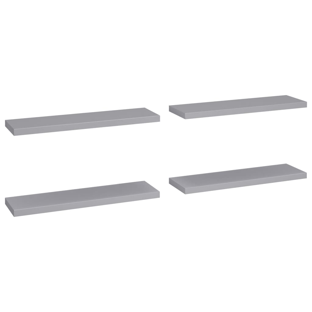 vidaXL Estantes flotantes pared 4 uds MDF 90x23,5x3,8 cm Blanco brillante, negro brillante, gris brillante Mueble Almacenaje Estantería para Oficina, Estudio, Dormitorio Estantería/Librería/ mueble de Almacenamiento