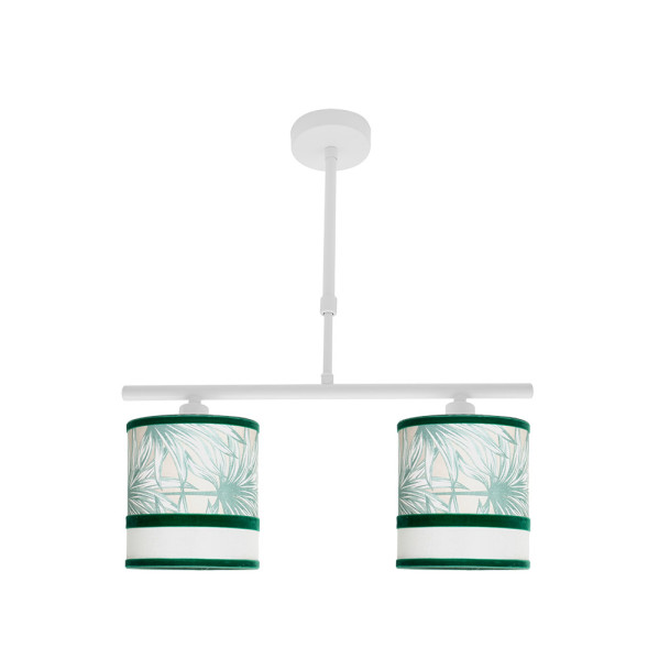 Lampara caledonia 2xe14 blanco/verde regx43x14cm