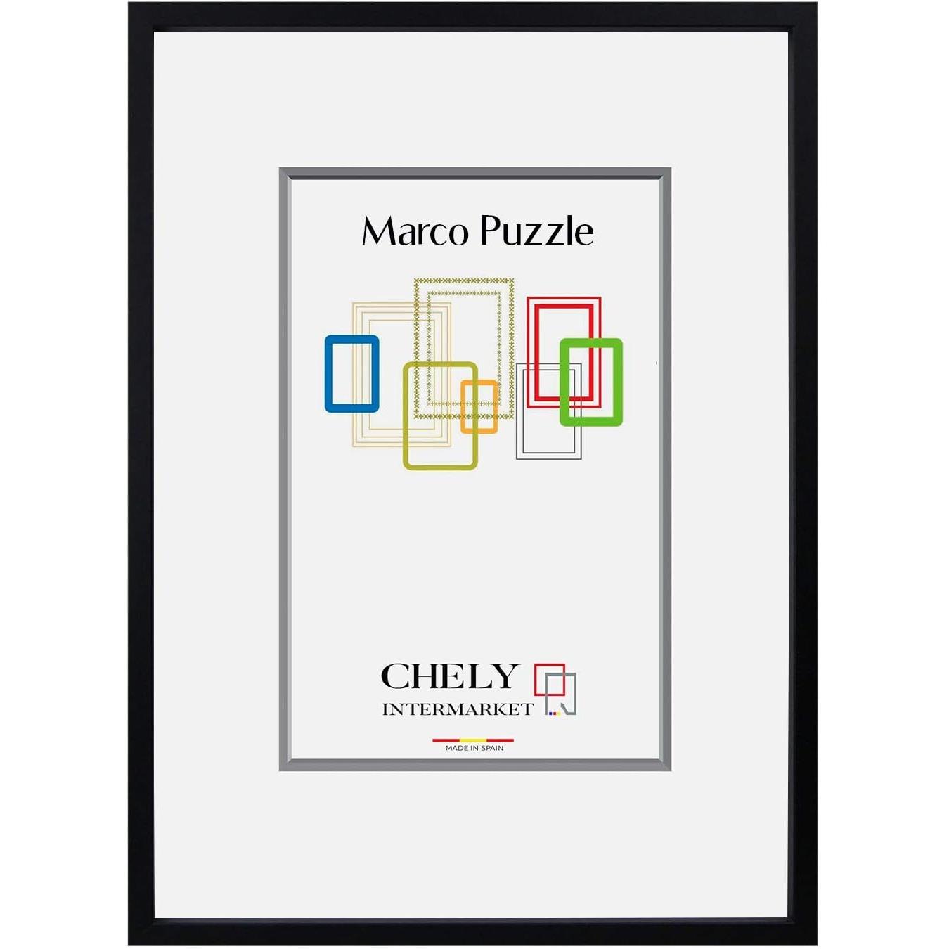 CHELY INTERMARKET | 28B3A | Marco de Puzzle (Mod-295) 50x70 cm Blanco|  Estilo galería | Marco de Madera para Decoración de Puzzles en salón de  casa