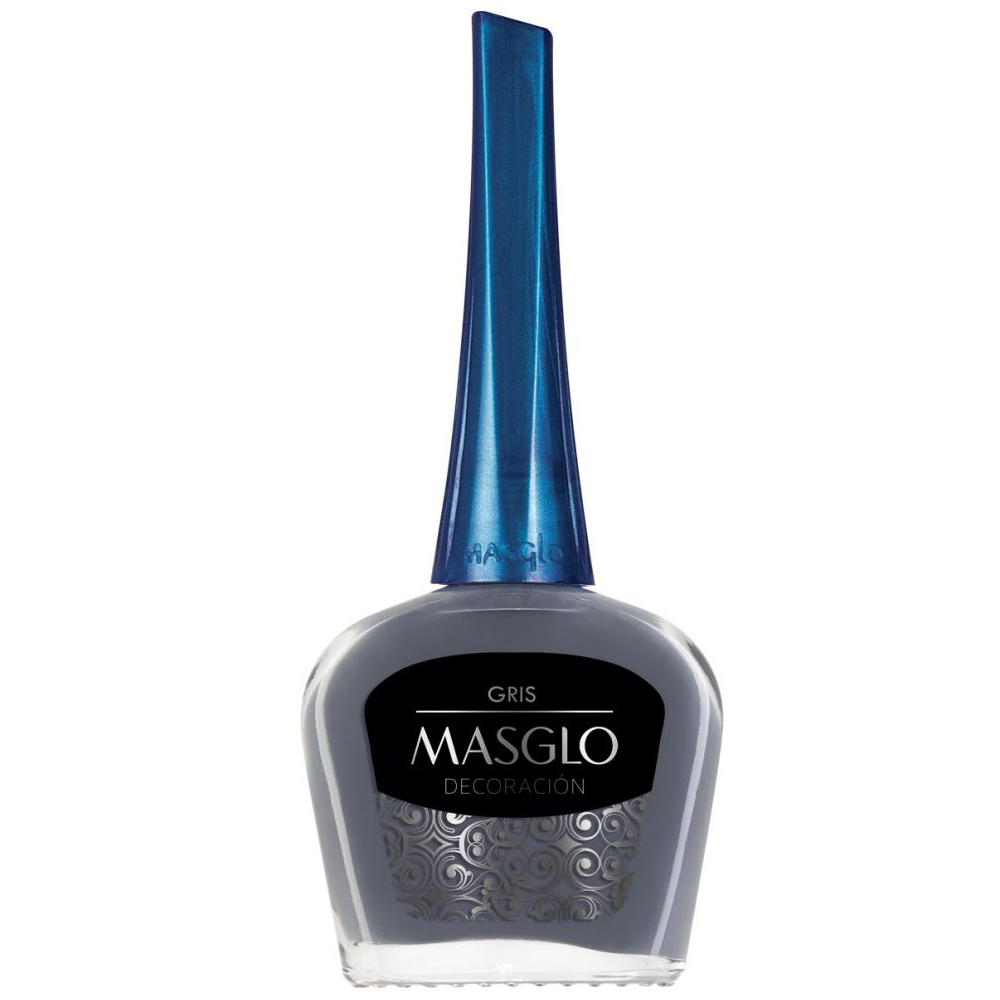 Masglo - Masglo Esmalte de Decoración con Pincel Extrafino 13,5mL, Color Gris