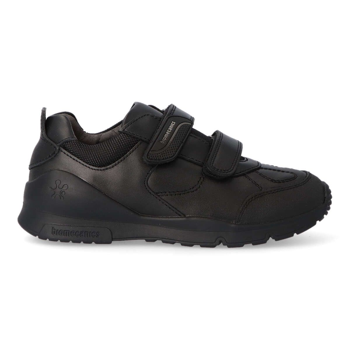 Biomecanics - Zapatillas deportivas colegiales para niño modelo BIO 211103 de piel napa con cierre de velcro, puntera y talón reforzados, plantilla antibacteriana acolchada y extraíble