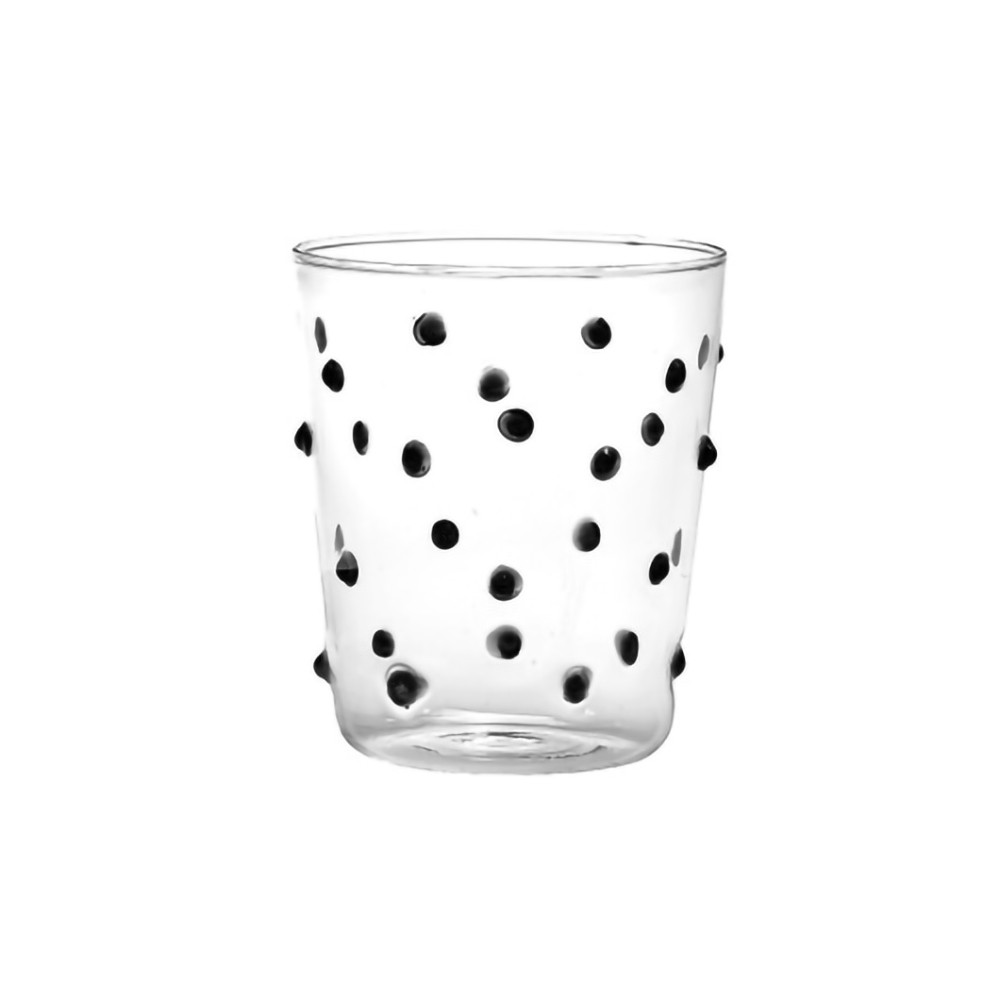 Vaso Zafferano para fiestas, vidrio negro, 45 cl, juego de 6 piezas