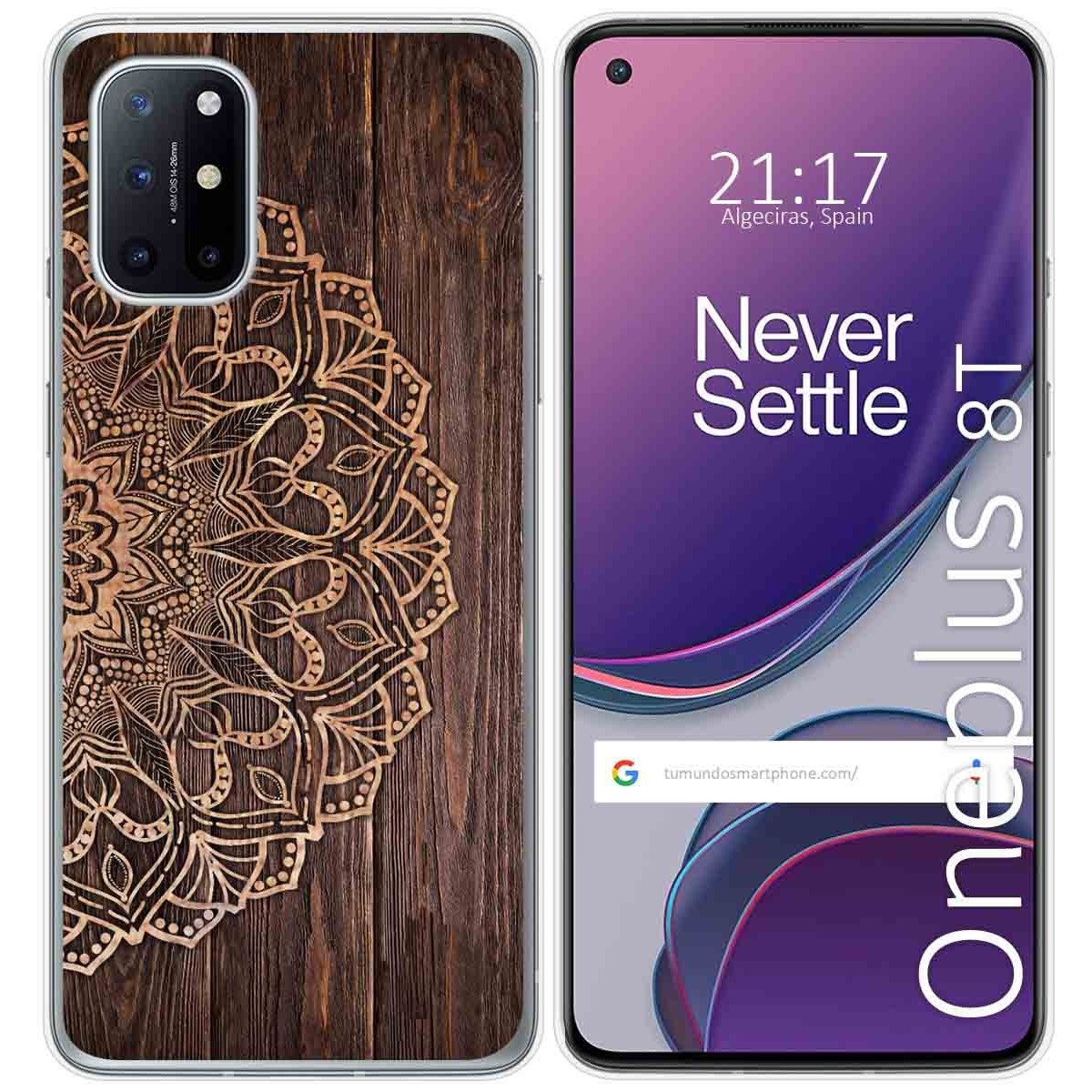 Tumundosmartphone Funda Gel Tpu para OnePlus 8T 5G diseño Madera 06 Dibujos