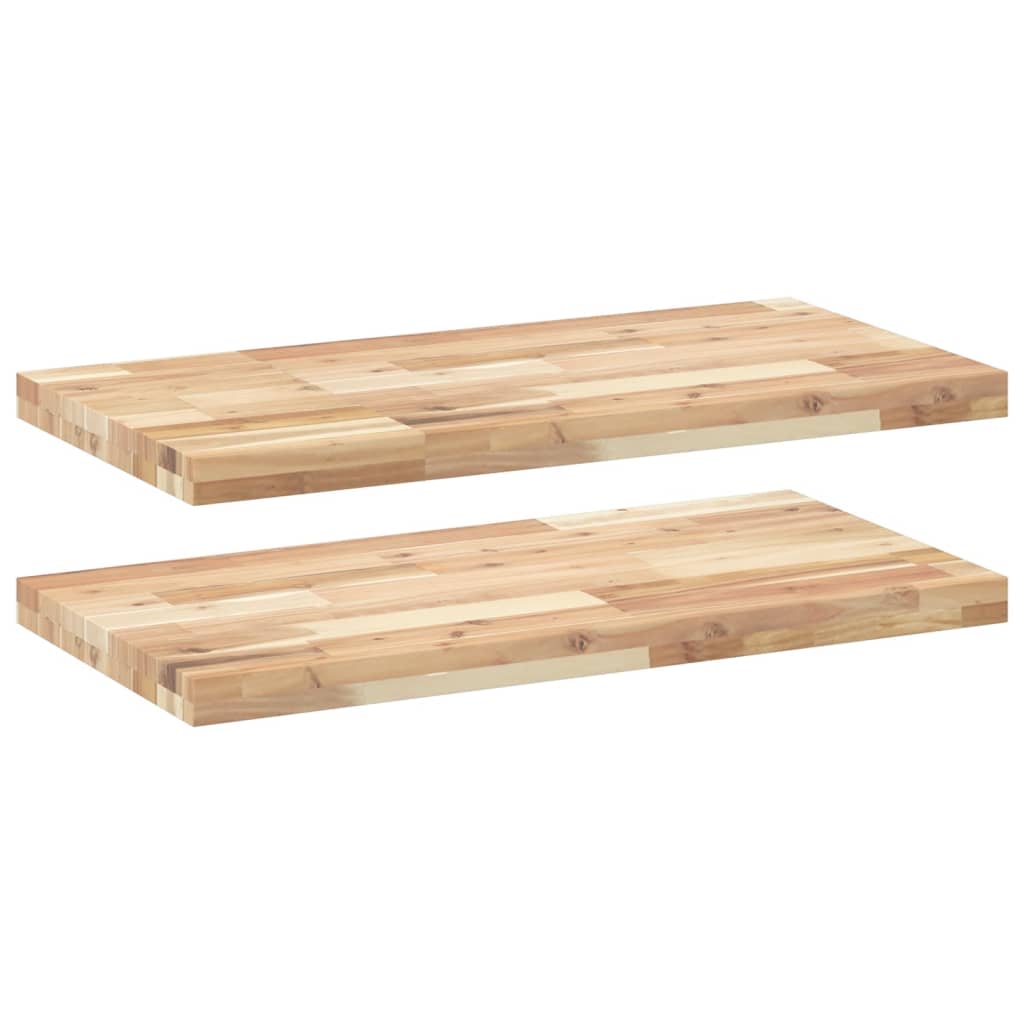 Vidaxl Estantes Flotantes 2 Uds Madera Acacia Sin Tratar 60x40x4 Cm Marrón