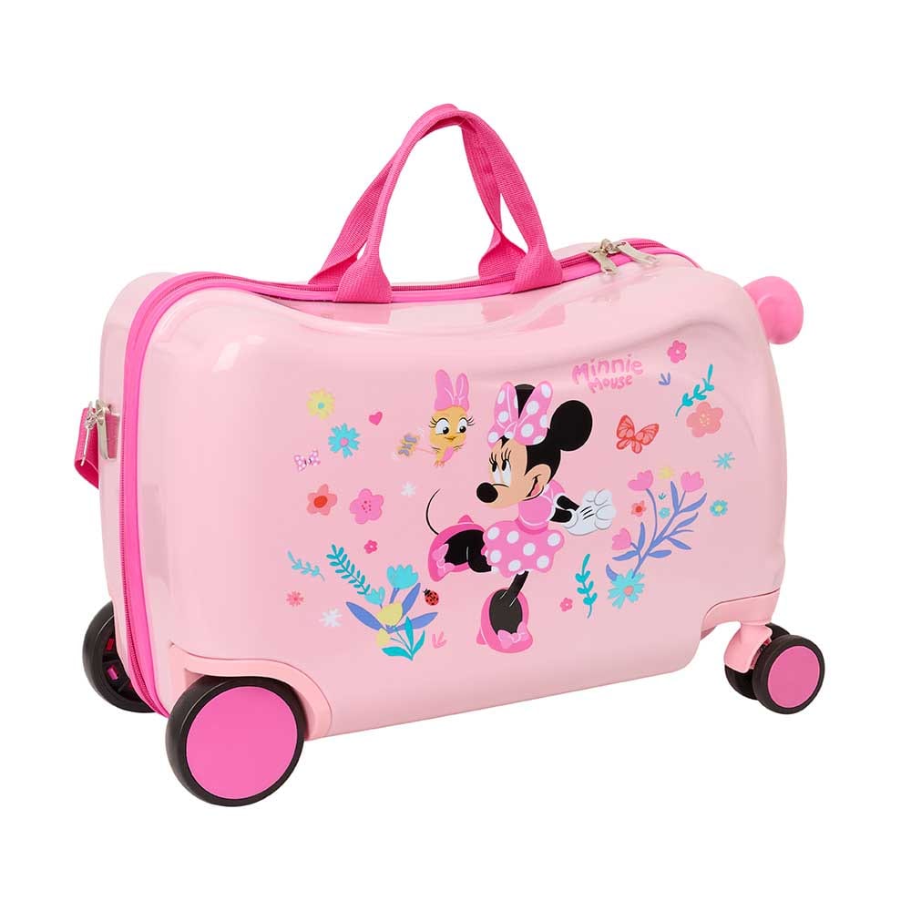 SAFTA | Maleta Trolley Infantil Minnie Mouse Baby para Niña, Licencia Oficial, Ruedas Dobles 360°, Interior Forrado con Bolsillo y Separador con Cremallera, ABS+PC, Talla Única, Viaje