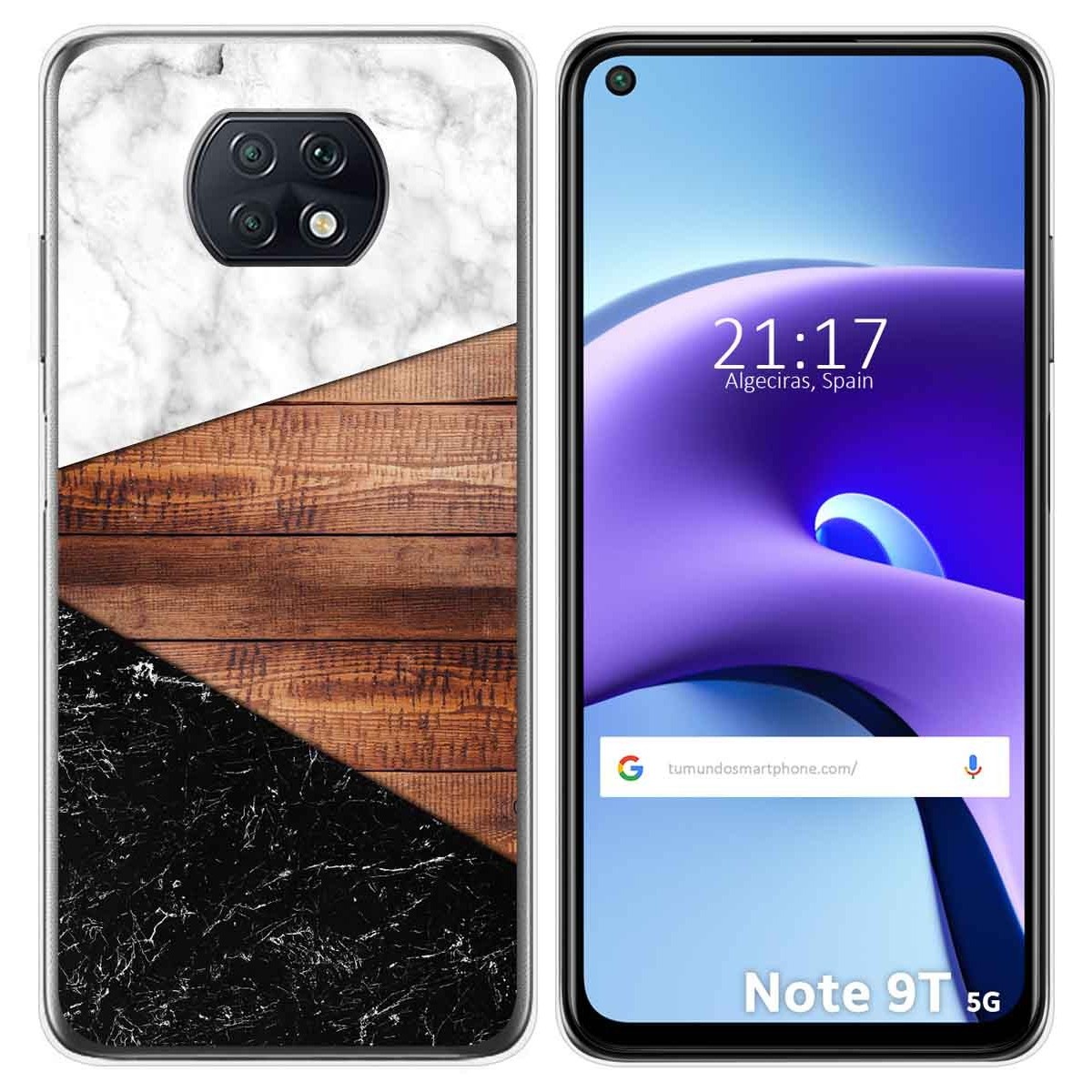 Tumundosmartphone Funda Gel Tpu para Xiaomi Redmi Note 9T 5G diseño Mármol 11 Dibujos