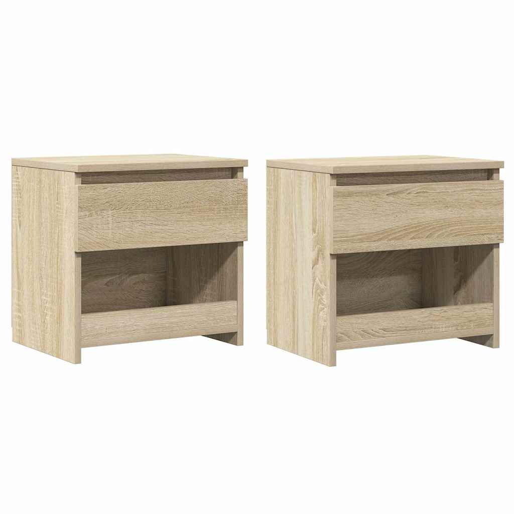 vidaXL Mesitas de noche 2 uds madera contrachapada roble 40x30x39 cm