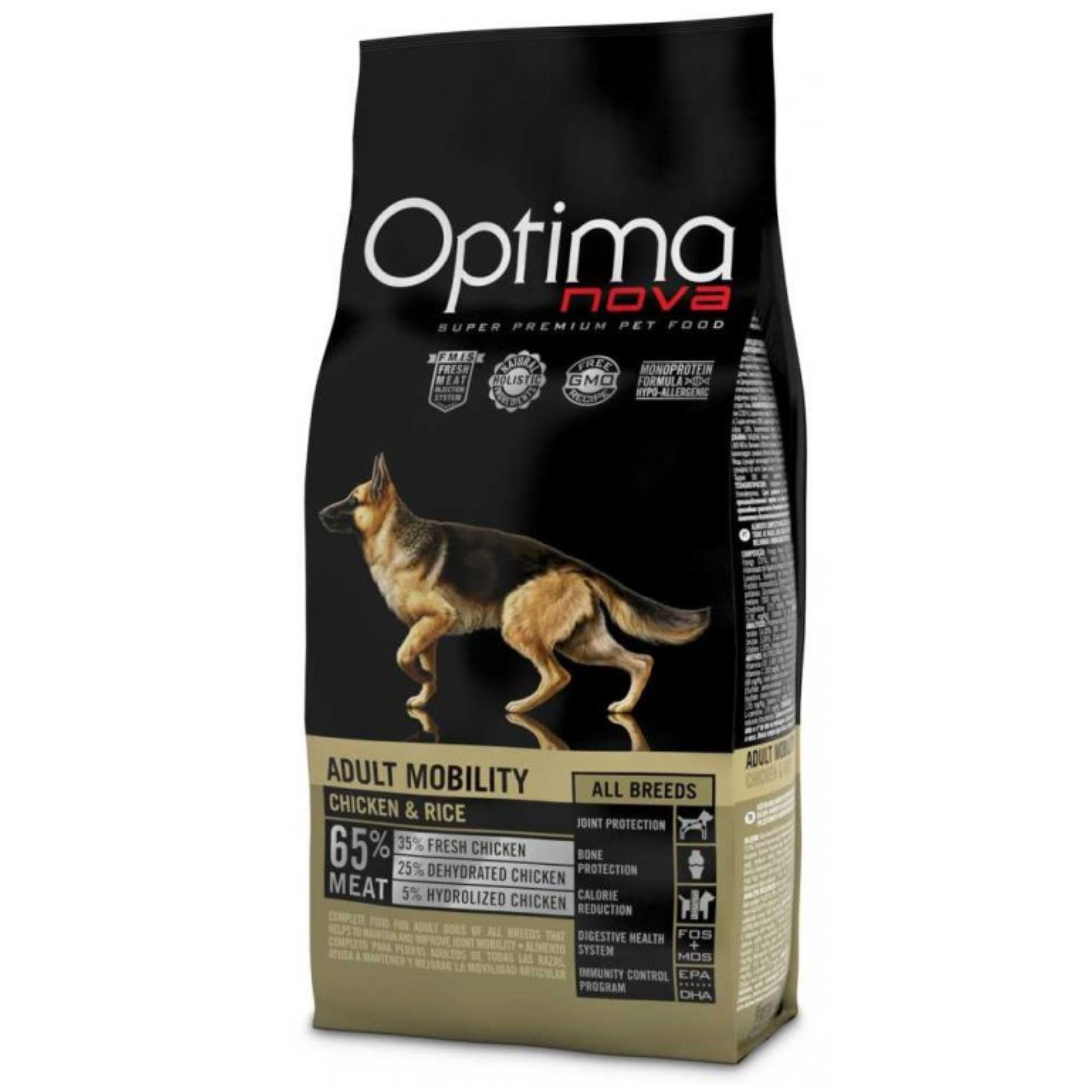 Pienso para Perros Optima Nova Mobility 12 Kg. Pollo/Arroz