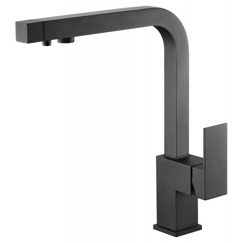 Imex Capri GOS002/NG grifo de cocina monomando caño alto con salida para agua filtrada color negro mate