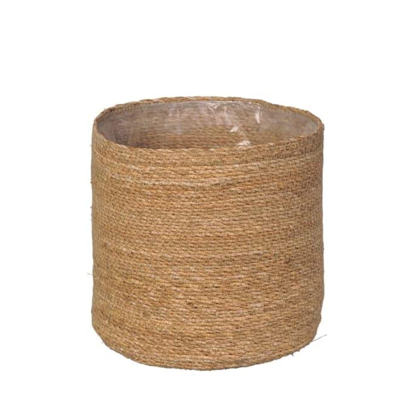SMPLY. SMPLY Macetero Semirígido Redondo de Mimbre Decorativo | Cesta Ideal para Macetas o Tiestos | Cubremacetas de Yute Natural | 12 X 12 Cm