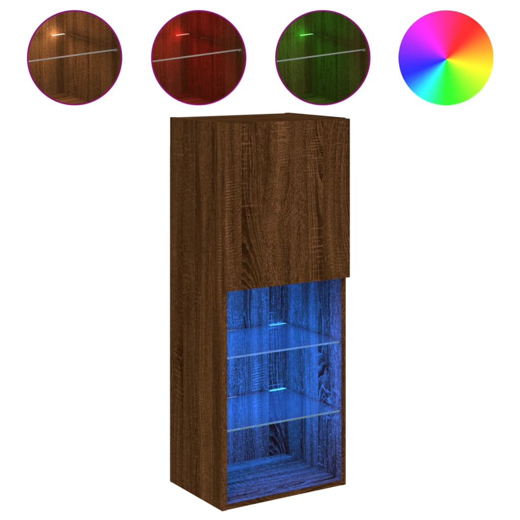 vidaXL Mueble para TV con luces LED 40,5x30x102 cm, Mueble de Salon, Mueble TV, Mueble TV salon, Mesa de TV, Mueble tele