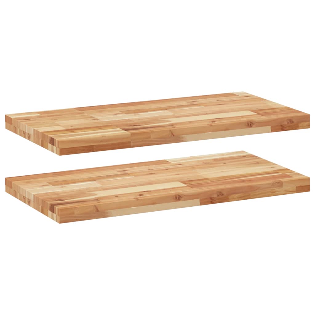 Vidaxl Estantes Flotantes 2 Uds Madera Acacia Sin Tratar 60x40x4 Cm Marrón
