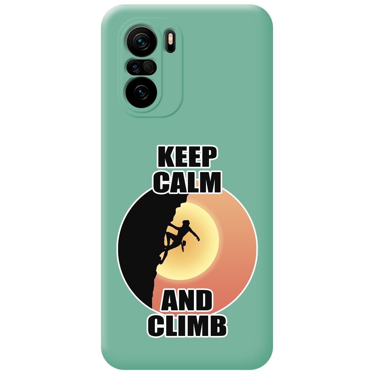 Tumundosmartphone Funda Silicona Líquida Verde para Xiaomi POCO F3 5G / Mi 11i 5G diseño Mujer Escalada Dibujos