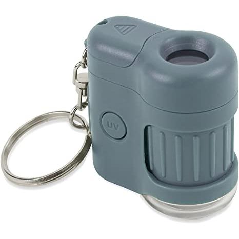 Carson Optical Microscopio de Bolsillo Micromini 20x LED UV Linterna - Azul Compacto y Portátil