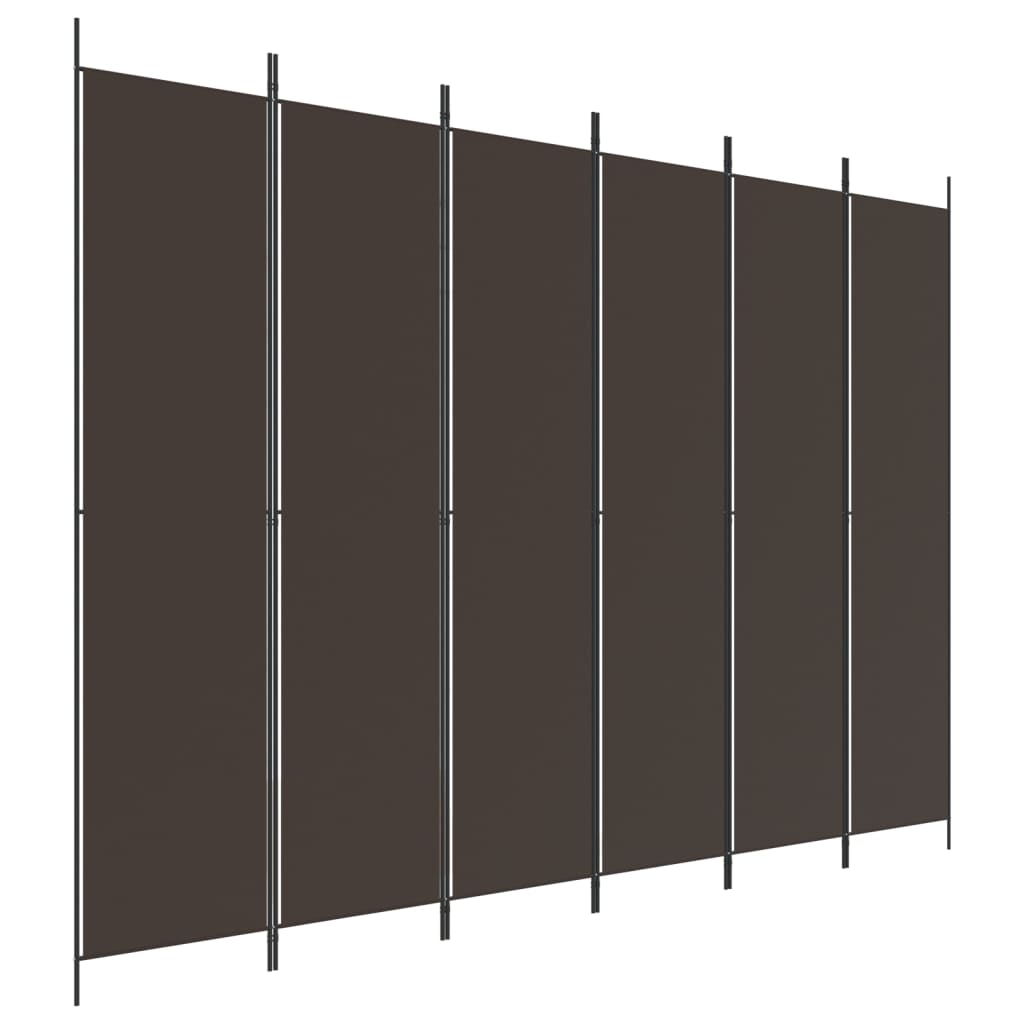 vidaXL Biombo divisor de 6 paneles de tela 300x220 cm en color Marrón/Negro/Antracita y más
