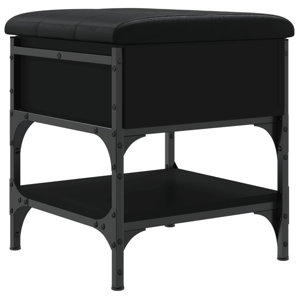 vidaXL Banco zapatero madera de ingeniería negro 42x42x45 cm
