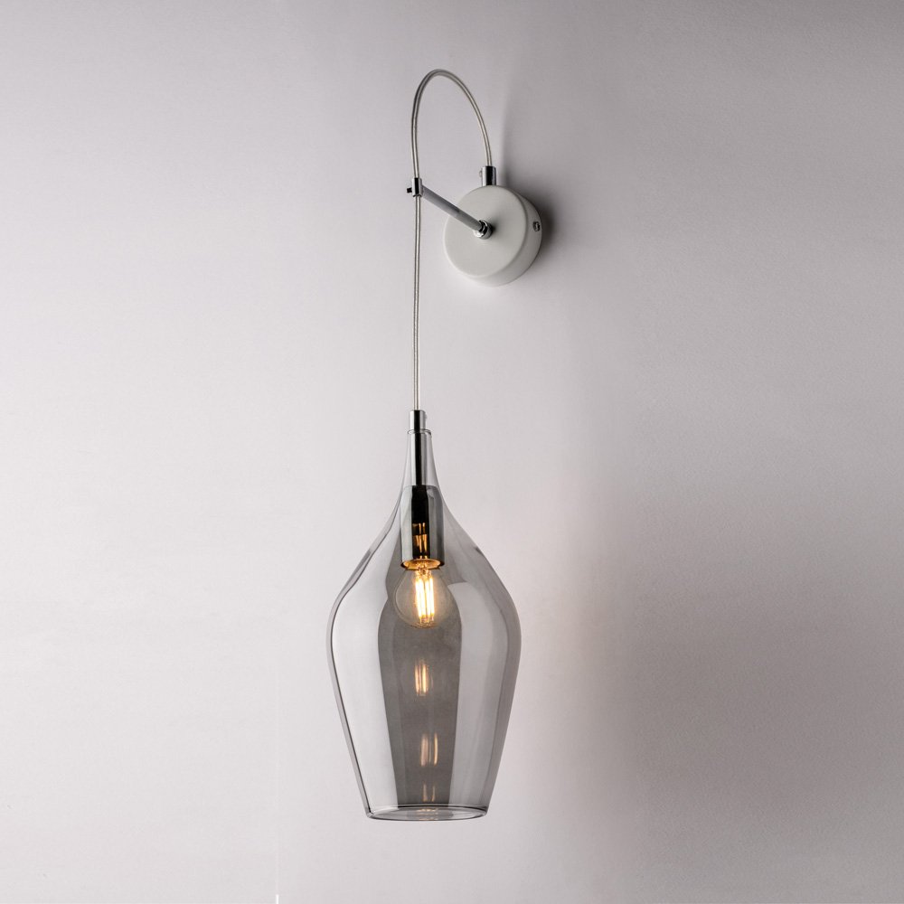 Apliques Contemporáneos Ares Gris Fumè 1 Luz E14