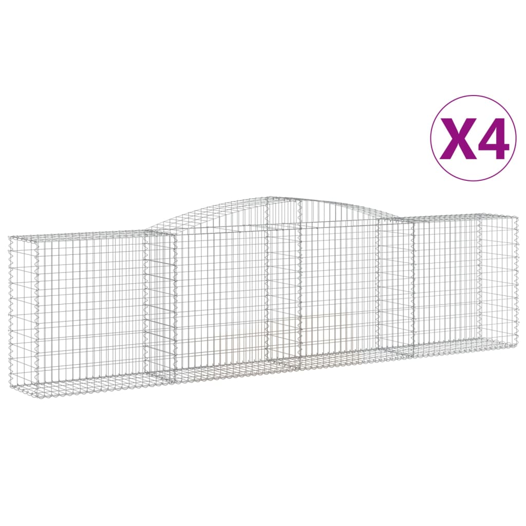 Vidaxl Cestas Gaviones Arco Hierro 400x30x60/80cm