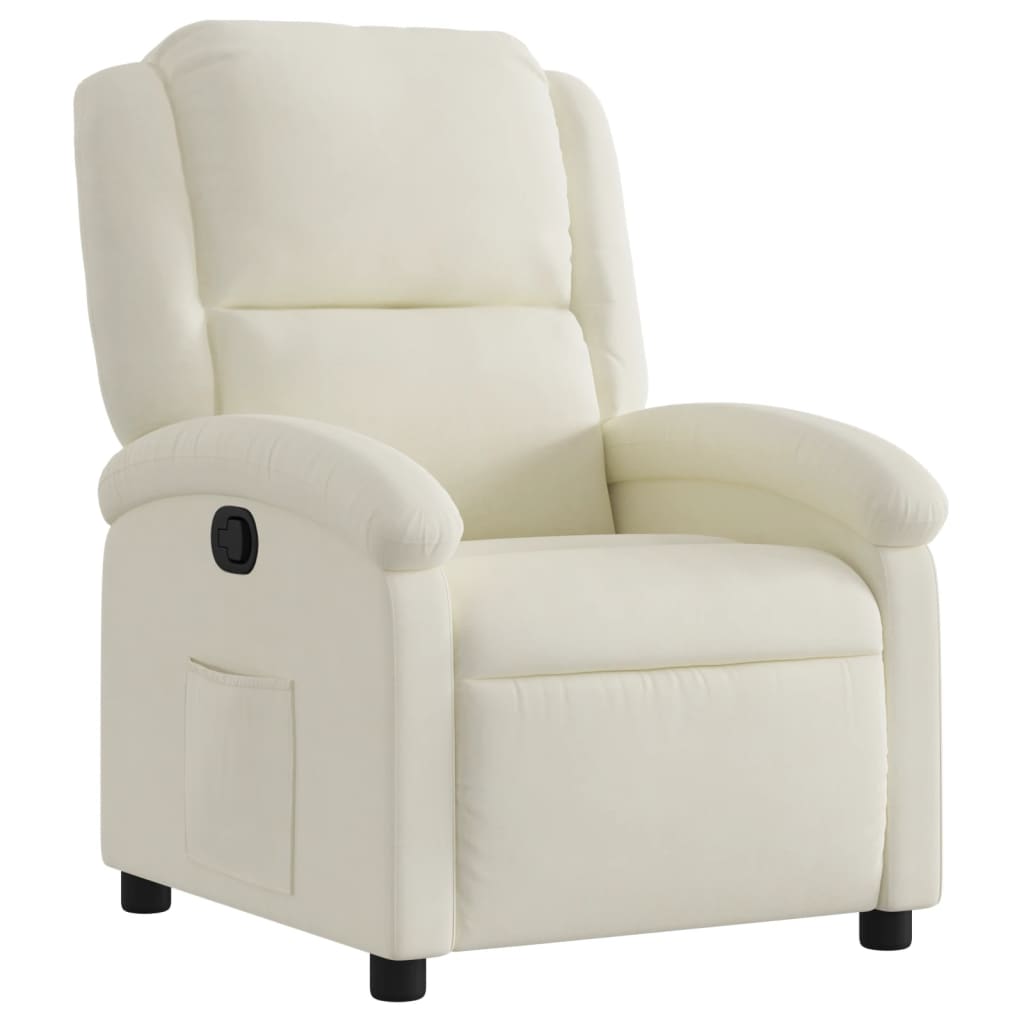 vidaXL Sillón reclinable de terciopelo color crema