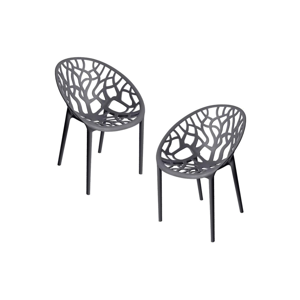 Regalos Miguel - Packs Sillas Jardín - Pack 2 Sillas Nido - Gris oscuro