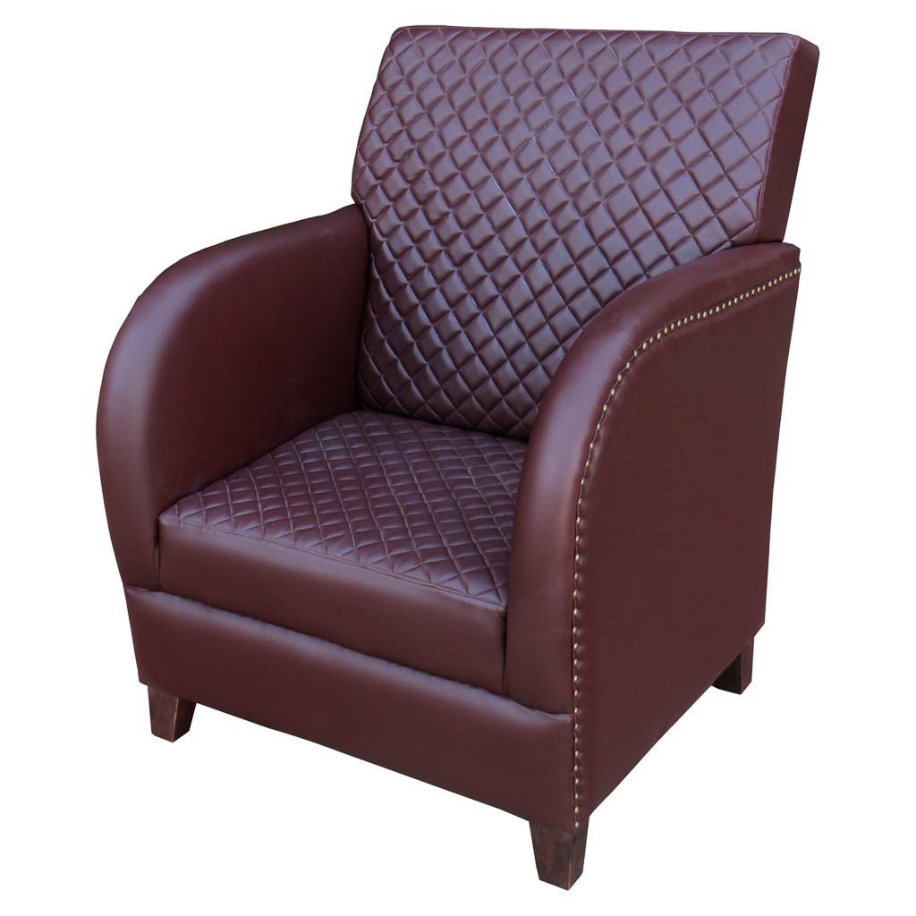 WANDERLUST DECO Sillón de polipiel marrón 83x90x87h cm.Tiene 2 puertas