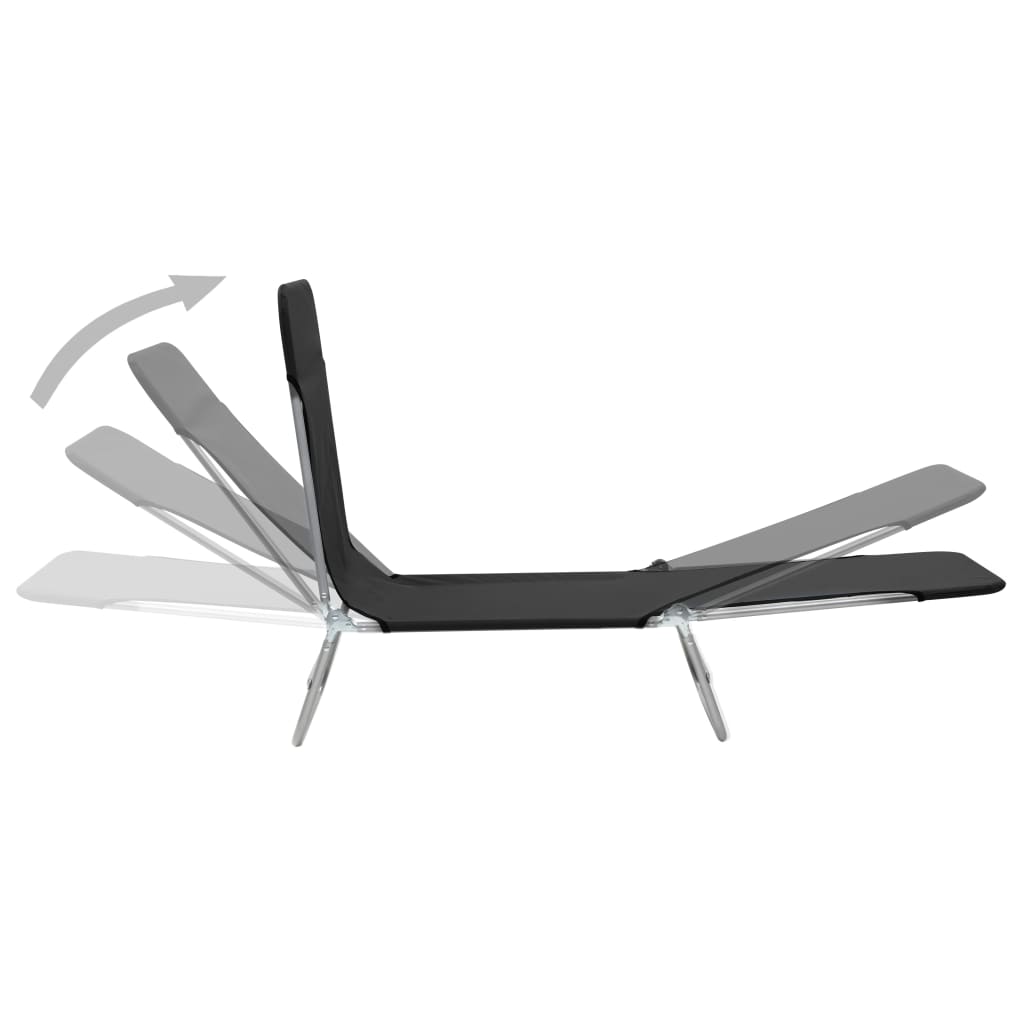 Vidaxl Tumbonas Plegables 2 Unidades Acero y Tela Azul Oscuro - Ideal para Jardín, Playa, Piscina, Terraza