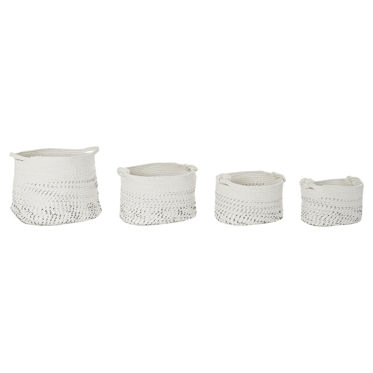 CESTA SET 4 ALGODON 36X36X33 BLANCO DC194448 - EL MEJOR COMPLEMENTO PARA TU HOGAR FIJALO