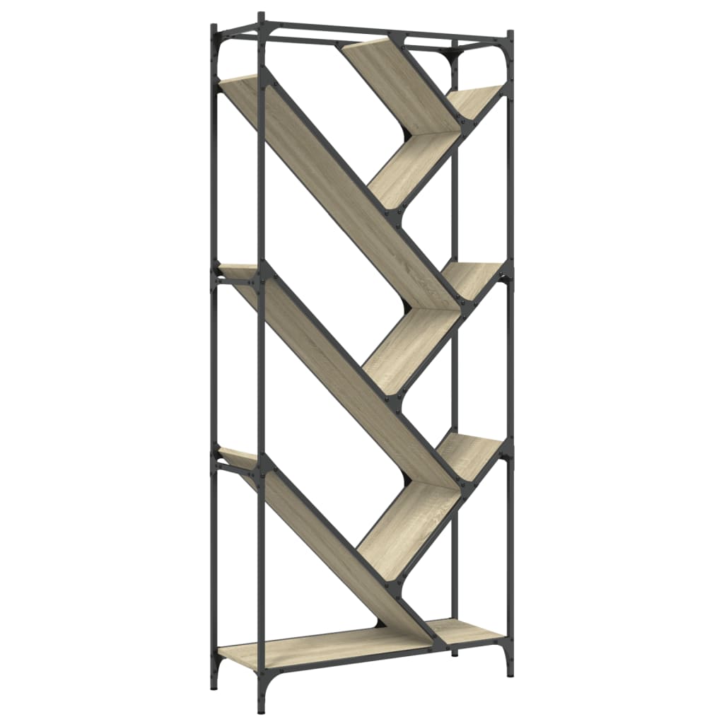Vidaxl Estantería de Madera Ingeniería y Metal 79x30x180 Cm Negro