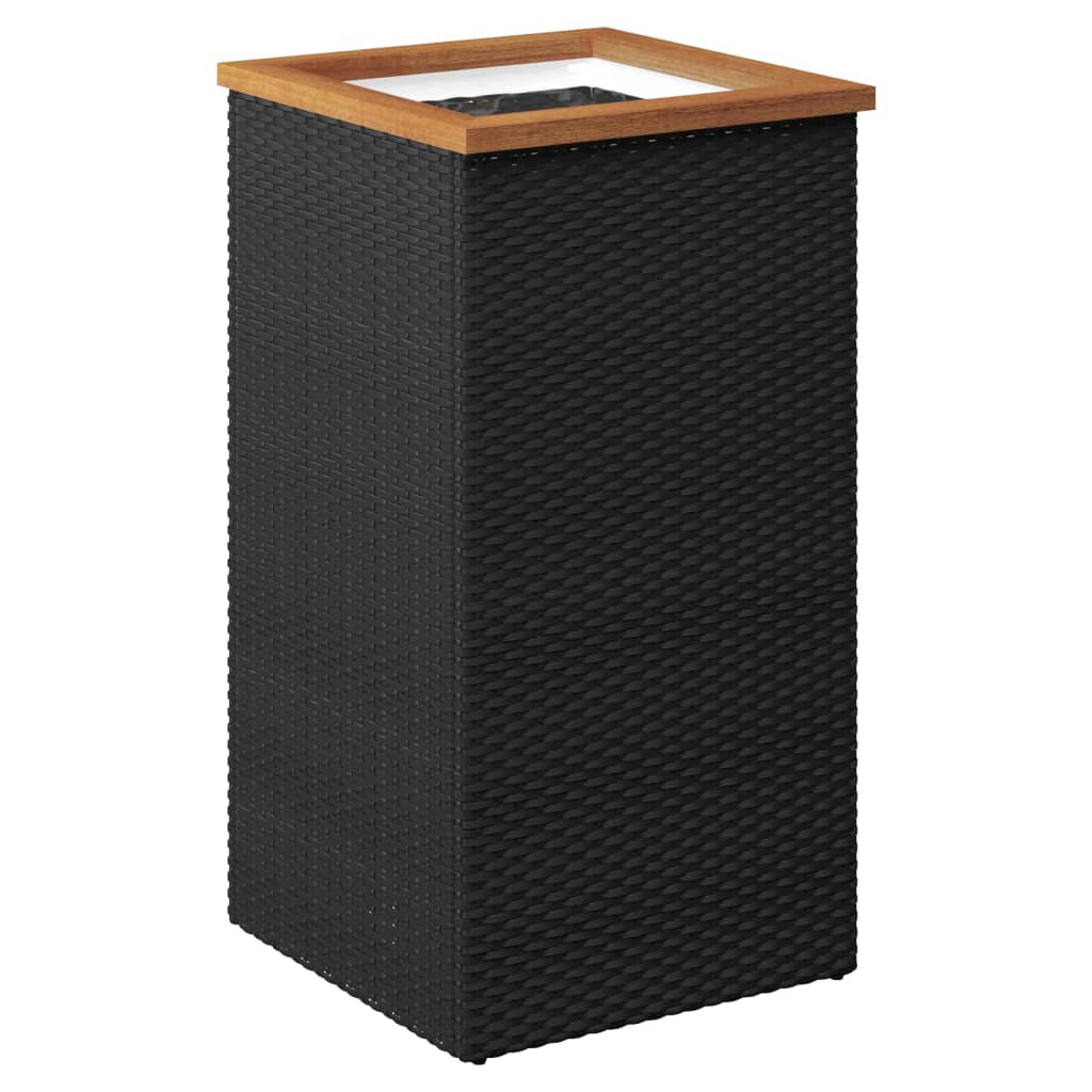 vidaXL Jardinera de ratán sintético negra Dimensiones 40 x 40 x 40 cm,  40 x 40 x 80 cm,  80 x 40 x 40 cm y mas