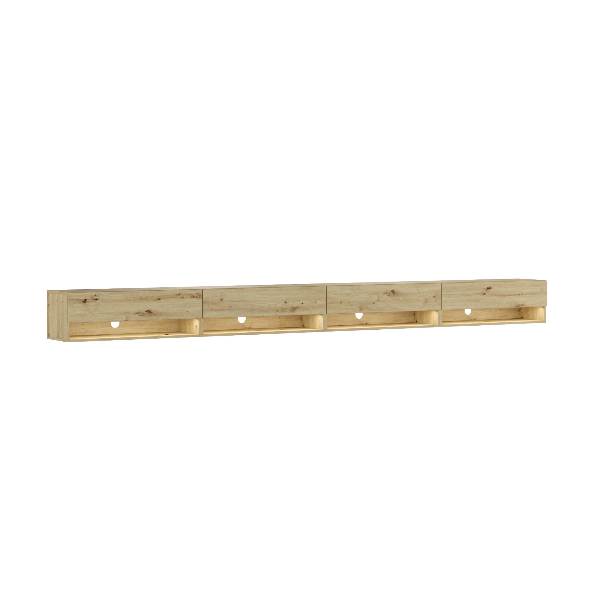 Skraut Home, Mueble TV, Televisión, Muebles de salón, almacenaje, LED, Con almacenamiento, Estilo Moderno