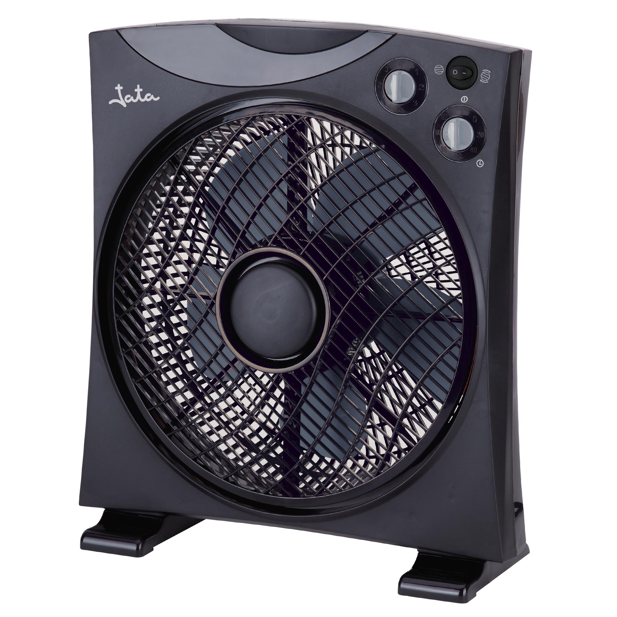 Jata Ventilador Suelo 45 W, 5 Aspas, Temporizador 120 min, 3 Velocidades, Rejilla Giratoria, Desconexión Automática, Antideslizante - JVVS3112