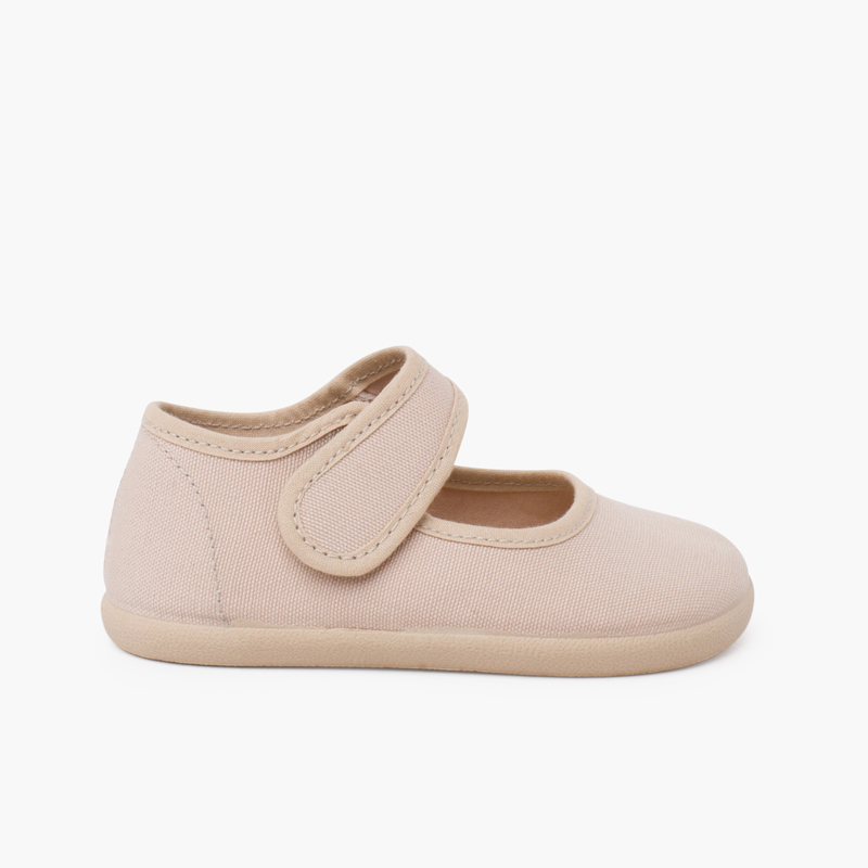Pisamonas Merceditas barefoot lona cierre ancho