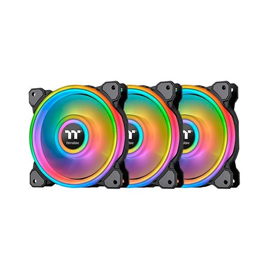 Thermaltake Riing Quad 12 RGB Radiator Fan TT Premium Edition 3 Pack/Case Fan, Black Color
