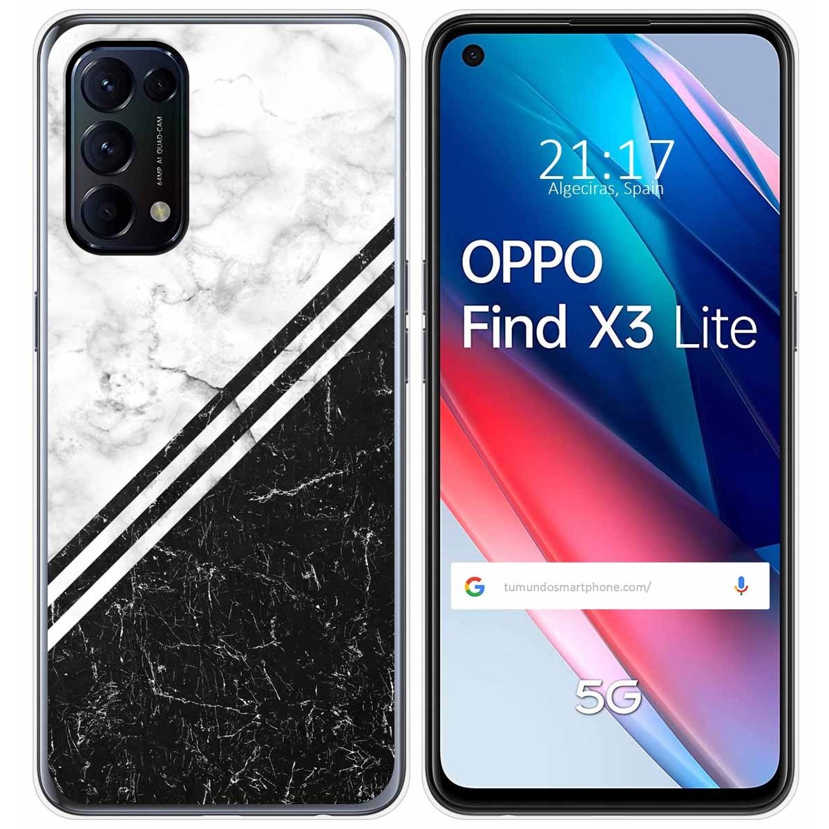 Tumundosmartphone Funda Gel Tpu para Oppo Find X3 Lite 5G diseño Mármol 01 Dibujos