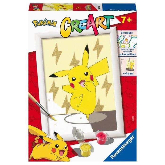 RAVENSBURGER JUEGO PINTAR POR NUMEROS CREART SERIE E - POKEMON PIKACHU PINTAR CON NUMEROS 22x16x4 Cms.