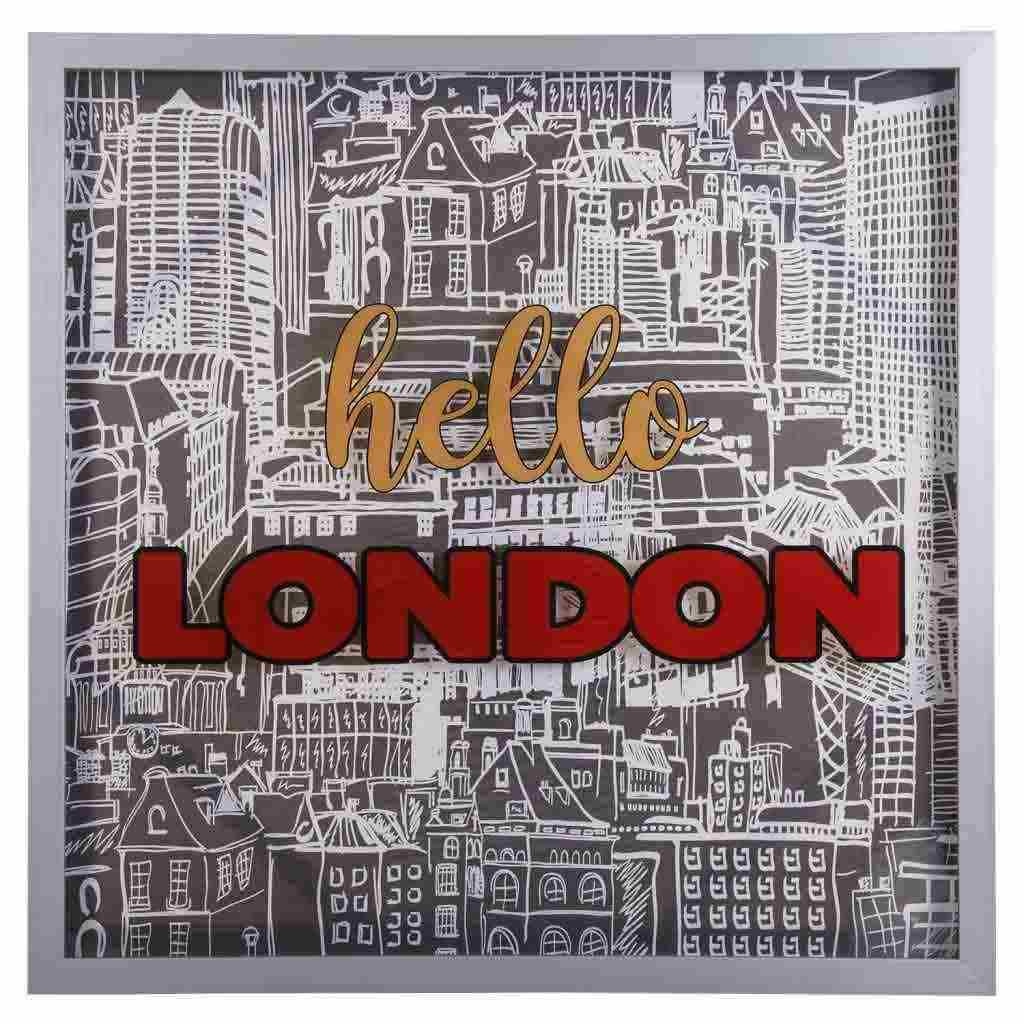 Wonderlust Deco - Cuadro de canvas doble impreso con marco 80x80x4 Multicolor 80X80X4 h cm