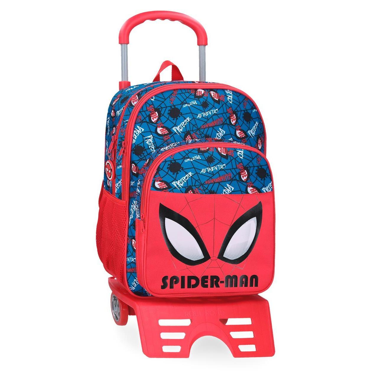 Mochila escolar con carro Marvel Spiderman authentic rojo