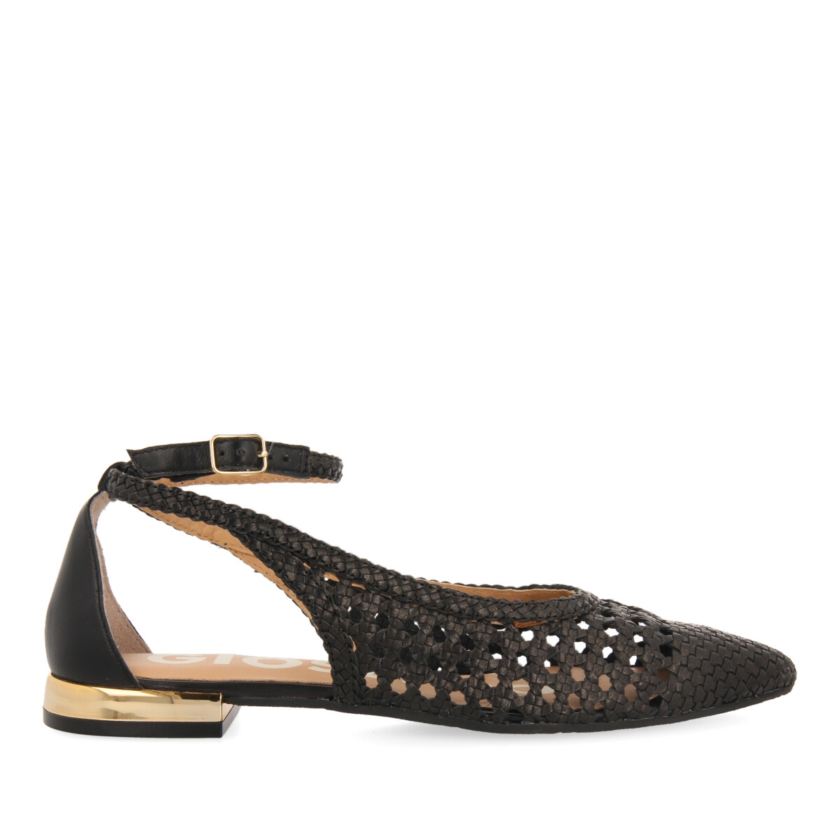 Gioseppo Bailarinas Negras Trenzadas Mujer Piel Pulsera Tacón 1.5cm