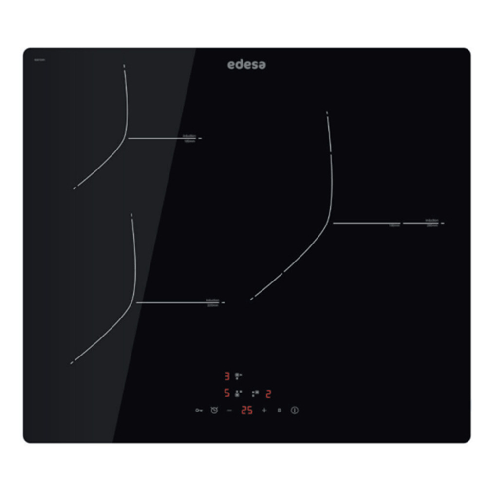 Edesa Placa de inducción EIT-6328 R - 3 zonas de cocción - Muebles y Electrodomesticos Contreras