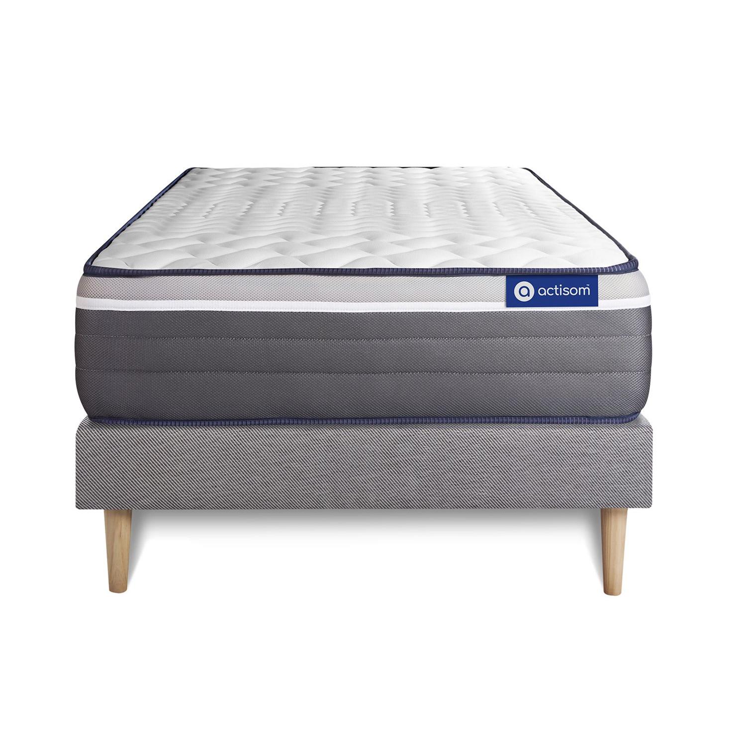 Pack colchón Actimemo plus 80x200cm + Somier, espuma viscoelástica, 7 zonas de confort