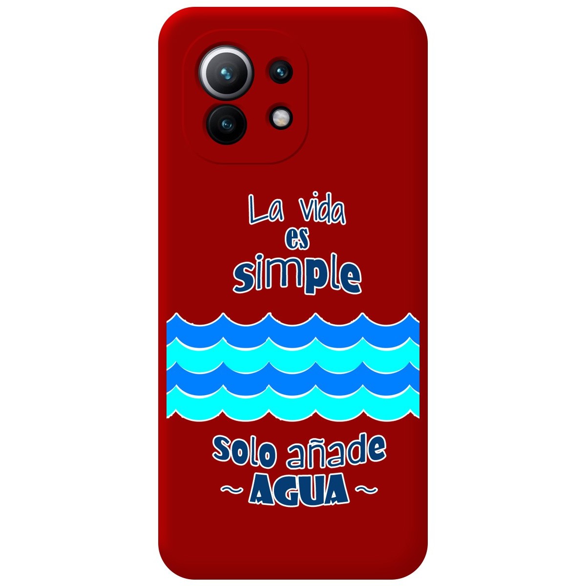 Tumundosmartphone Funda Silicona Líquida Roja para Xiaomi Mi 11 5G diseño Agua Dibujos
