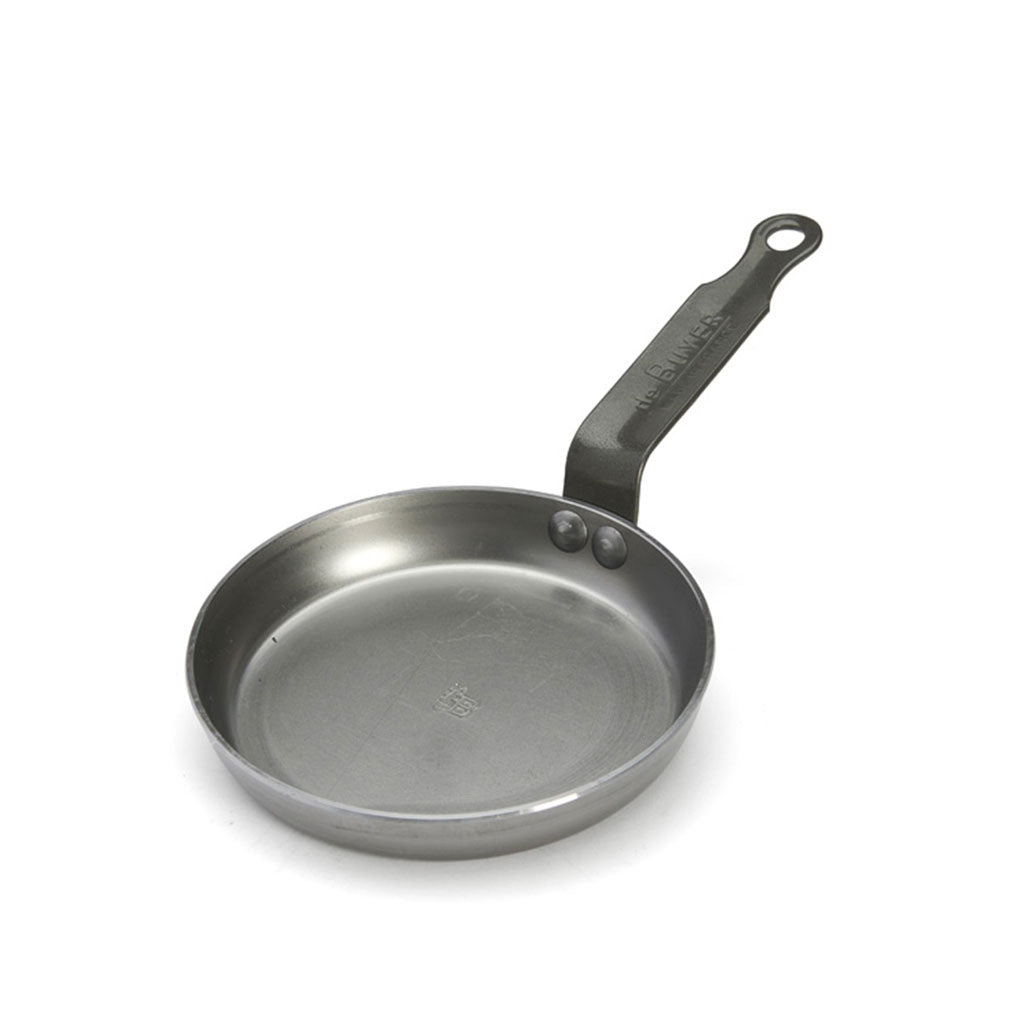 Sartén de Hierro Mineral B de De Buyer para Blinis, Tortitas y Huevos, 12 cm y 14 cm, sin Antiadherente Químico, Fabricada en Francia, Apta para Inducción