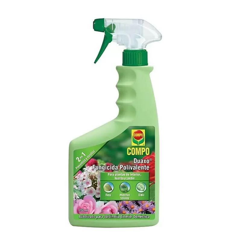 Fungicida Polivalente Compo Duaxo 2 en 1, Previene y Cura Roya, Manchas Foliares y Oídio en Plantas de Interior, Huerta y Jardín - 750ml
